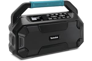 TechniSat Viola 231 OD - Batteria Makita Radio da cantiere compatibile (DAB+, FM, AUX, Bluetooth, IPX4, resistente agli spruzzi, 2 altoparlanti stereo da 15 W)