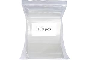 Borman - Bolsas auto cierre de plastico transparente con cremallera Zip, reutilizables, paquete de 100 unidades - Tamaño 200x265 -