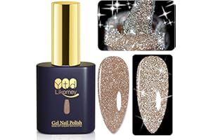 YTD Likomey Smalto Semipermanente per Unghie in gel,15ml Oro Champagne Glitterato Riflettente Dorato Glitter Colori Smalti Semipermanenti per Unghie,Olografico Ultra Brillante del UV Unghie Gel,SZ012