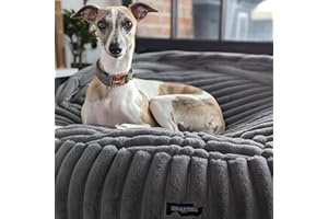 EDEL&SCHNELL Hundebett Bezug 125 cm dunkelgrau | Ersatzbezug aus Nerz-Kunstfell mit Deckel | passend für Hundebett Flocke, Cosybed & Hyggebed