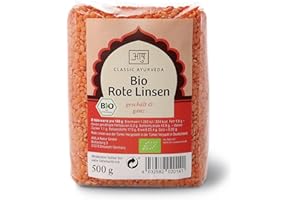 ‎CLASSIC AYURVEDA Classic Ayurveda - Bio Rote Linsen (geschält & ganz) - 500 g - Ideal für die schnelle Küche mit kurzer Kochzeit