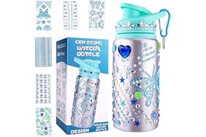 AEYURUID Cadeau Fille Gourde Isotherme Enfant Bouteille DIY Bricolage Kits Loisirs Créatifs Idée Cadeau Fille 4 5 6 7 8 9 10 Ans Rentrée Noël Jeu Exterieur Sans Bpa Autocollants Coffret Tasse Voyage Isotherme