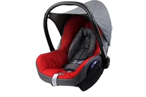 BAMBINIWELT BY RAFAEL K. BAMBINIWELT Bezug Ersatzbezug kompatibel mit Maxi-Cosi CabrioFix für Babyschale 6-TLG Komplett-Set hochwertiges Polyestergemisch (meliert grau-rot)