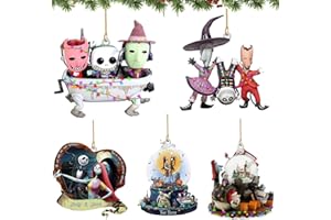 YOOYEH Christmas Ornament Decorations, 5PCS Stocking Cap Funny Nightmare Before Christmas Decorations Ornament Decorative Xmas Decor Ornaments Party Gifts (Type 2)
