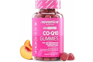 CoQ10 Gummies – 250mg High Strength CoQ10 Supplement – 60 Gummies – Coenzyme Q10 with EPA, DHA, Vitamin B3 & Zinc - Co Enzyme CQ10 Naturally Fermented High Absorption CQ10 Supplement - Novomins