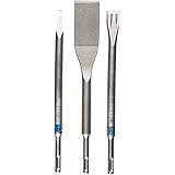 Bosch Accessories Set da 3 Pezzi di Scalpelli Long Life SDS plus, per Calcestruzzo, Mattone, Mattone Pieno, 0/20/40mm, Access