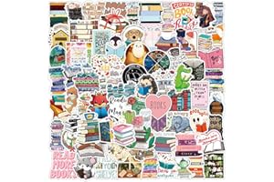 SANMATIC 100 sztuk Studiuj i czytaj Śliczne winylowe naklejki na butelkę z wodą, laptopa, telefon, bagaż, naklejki na deskorolkę dla dorosłych nastolatków dziewcząt dzieci