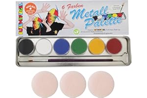 ‎EULENSPIEGEL Eulenspiegel 206003 - Profi-Aqua Schminke, 6 Farben, Metall-Palette