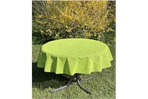 ‎HEIMTEXLAND heimtexland ® Outdoor Garten Camping Tischdecke Ranke Wetterfest UV-Beständig Waschbar Weichschaum Gartentischdecke Typ798 Grün 160 cm rund