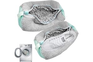 LEWBDF Sacchetti per Scarpe Lavanderia sacchetto scarpe lavatrice Scarpe Borse per Bucato con CernieraZip Borsa per Lavatrice perRiutilizzabile Borsa per Lavaggio Scarpe di Sportive (grigio)