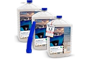 ‎SOLUTIONAR 15 L AdBlue® Harnstofflösung 32,5% für alle Fahrzeuge in praktische 5 L PET Kanister [3er SET ZUM SPARPREIS] einfaches Auffüllen effektives umweltschonendes Diesel Additiv