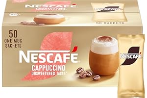 NESCAFÉ Cappuccino Unsweetened Taste Instant Coffee Sachets - 50 x 14.2g