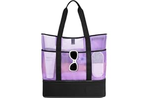 Luckits Extra Große Reisetasche Strandtasche Sand Spielzeug Aufbewahrungstasche Faltbare Handtaschen Netztasche Picknicktaschen für den Sommer Strand Shopping für Familie Urlaub