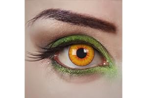 ‎ARICONA KONTAKTLINSEN aricona Kontaktlinsen - Orange-gelbe Kontaktlinsen ohne Stärke - farbige Kontaktlinsen Jahreslinsen für Halloween, Karneval, Fasching, Cosplay, 2 Stück