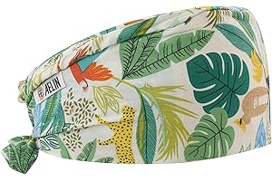 AELIN Calot De Bloc Calot Médical Cheveux Courts Unisexe 100% coton (Blanc)