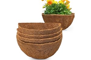 GOTVUGE Lot de 4 doublures demi-rondes en fibre de coco naturelle de 30,5 cm pour intérieur et extérieur