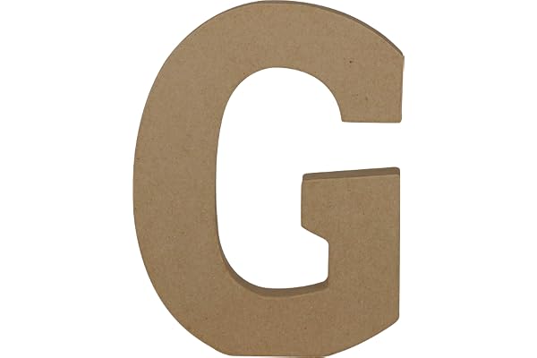 Décopatch AC858C - Un support en papier brun mâché 15x2,5x20 cm, Lettre majuscule G