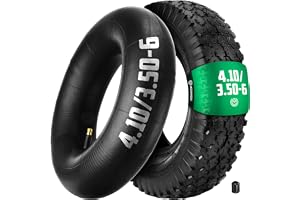 MOOVMOOV Skottkärra däck 3,50-6 (4.10/3.50-6) med innerslang höger ventil ingår - 4PLY förstärkt skottkärra däck maximal belastning. 147 kg - icke motorväg hastighet - kompatibel med hjul 3,50–6, 4,00