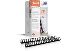 Peach PB428-02 - Dorsi in plastica, formato A4, 28 mm, 270 fogli, 50 pezzi, colore nero