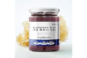 Wyld Herbs All-Natural Blueberry Infused Sea Moss Gel | 100% Wildcrafted Dr Sebi Sea Moss | Superfood Rich in Minerals, Proteins & Vitamins - Vegan & Gluten Free Sourced from the Caribbean 300ML