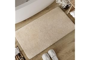 ‎WECON HOME Wecon Home Basics Badteppich Erik – Weicher, getufteter Baumwollteppich – Rutschhemmend & waschbar mit weichem Flor und klarer Optik (80 x 150 cm, beige)