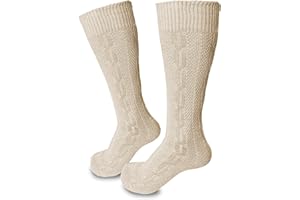 Steigenhöfer Manufaktur Trachtensocken Herren und Damen Lang – Klassische Kniebundstrümpfe im Zopfmuster – Oktoberfest Strümpfe aus Baumwolle für Männer & Frauen