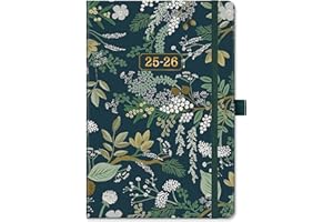 KAMAKING Academic Diary 2025-2026 - A5 Diary 2025-2026 Week to View, August 2025 - July 2026, 12 Months Diary with Elegant Hardcover, Elastic Pen Loop, Back Pocket, 21.3 x 14.7 x 1.6 cm