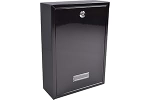 G2 TRADING Burg Wächter MB11BK Forth, cancello di accesso posteriore e cassetta postale a parete, in acciaio zincato, con serratura, resistente alle intemperie, 251 x 354 x 100 mm