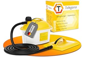 TOLEGANO Eliminador de papel pintado a vapor, 2000 W de potencia, depósito de agua de 4,5 litros, tiempo de trabajo aprox. 80 minutos