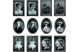 BENJIA Confezione da 6 decorazioni per Halloween 3D che cambiano il viso in movimento gotico horror cornici ritratti, impermeabili, Con colla posteriore, decorazione da parete spettrale per feste in maschera