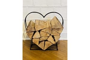 Dekoleidenschaft Kaminholz-Regal Herz aus Metall, schwarz lackiert, Brennholz-Ständer, Feuerholz-Halter (glänzend)