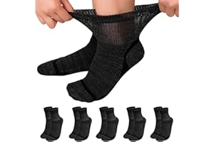 LOFIR Chaussettes Diabétiques en Bambou pour Femme: Socquettes Sans Couture et Sans Élastique pour Homme - Pour Femmes Enceintes et Personnes Âgées Aux Pieds Enflés 5 Paires Taille 39-46
