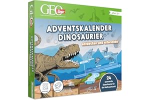 FRANZIS 67205 - GEOlino Adventskalender Dinosaurier - entdecken und erforschen. 24 spannende Experimente für die Weihnachtszeit, für Kinder ab 8 Jahren.