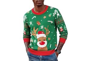 Saodimallsu Męskie Sweter Bożonarodzeniowy Brzydki świąteczny Reniferów Swetry Damski Dzieci Zimowy Rodzinny Zestaw Sweter