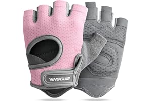 VINSGUIR Weight Lifting Gloves | Breathable Gym Gloves with Anti Slip Padded Palm Protection | Strength Training, CrossFit, Pull-ups, Cycling & Fitness Workout | Durable Microfibre | Men & Women
