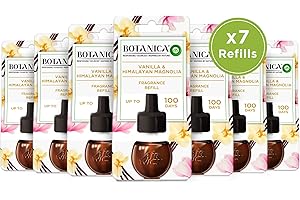 Botanica by Air Wick wkład do dyfuzora, wanilia i himalaje, opakowanie 7 x 19 ml, długotrwały zapach, utrzymuje się do 700 dni, odświeżacz powietrza z wtyczką
