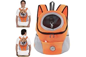 PETCUTE Zaino Trasporto Cane e Cuccioli,Zaino Traspirante per Cani per Animali Domestici,Guinzaglio di Sicurezza,Marsupio per Cani di Piccola Taglia e Gatti,Apertura Regolabile,per Viaggio