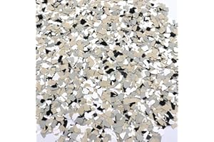ONTWIE Trucioli colorati decorativi, 900 g, fiocchi epossidici, miscela di 3-5 mm, rivestimenti per pavimenti in cemento, per garage, pareti, interni ed esterni, pavimenti (grigio chiaro, giallo