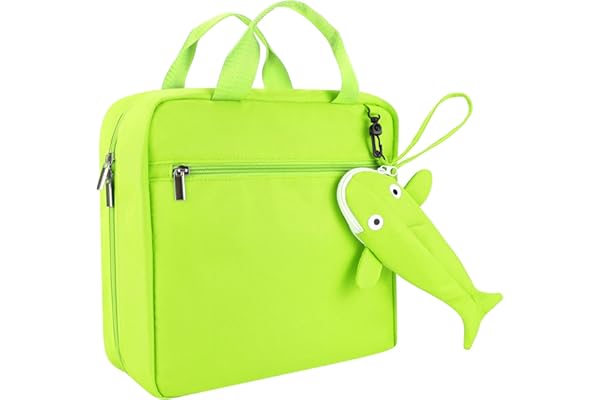 Sac pour Ravensburger Tiptoi Coffret Complet, avec Pochette Baleine pour Tiptoi Stylo et Plusieurs Compartiments pour 10-12 Livres Tiptoi, Housse Vert pour Tiptoi Jeu Enfants Educatif Electronique