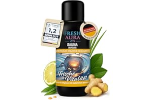 ‎FRESH AURA FRESH AURA Saunaaufguss – Sauna Aufgussmittel mit Lemongras, Ingwer, Bergamotte – Sehr ergiebiger und langanhaltender Saunaduft mit natürlichen ätherischen Ölen | Made in Germany (100ml)