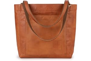 Berliner Bags Vintage Sac à Main en Cuir Seville, Shopper Cabas Tote pour Femme - Marron