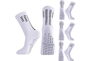 Zuimei 3/4 Pairs Kids Football Socks Grip Socks, Anti-Slip Football Sock Nonslip Football Kids Ankle Sock for Running Training Sporting for Boys Girls Size 4-5.5