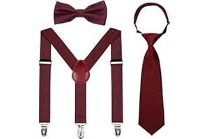 Kajeer Set bretelle e papillon per neonati - Bretelle elastiche regolabili con papillon Se per 6 mesi - 13 anni