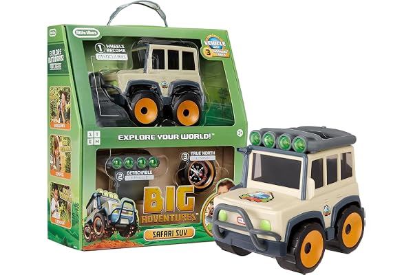 Little Tikes Joeut Big Adventures SUV Safari STEM - Comprend un véhicule, des jumelles, une lampe de poche et une boussole - Un cadeau formidable pour les enfants à partir de 3 ans