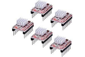 Longruner A4988 Stepstick Stepper Motor Driver Module + Heat Sink for 3d Printer Reprap (Pack of 5 Pcs)