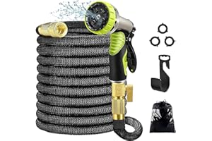 NALIKOSTY Mangueras de Jardín Extensible 30M/100FT, Manguera Jardín con Conectores Latón Sólido, 9 Funciones Pulverizador Agua Mangueras Extensible para Limpiar Jardín, Coches, Animales y Riego