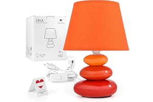 Urban Lifestyle Lena - Lámpara de mesa, diseño de 3 piedras (Naranja)
