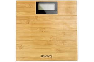 Beldray LA086495EU7, Bilancia digitale e Led, in Bambù, con display digitale, Libbre e kg, Bilancia Pesapersone Compatta, Bilancia Beautural