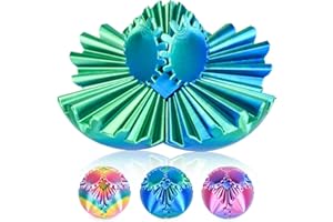 Gear Ball 3D gedrucktes Fidget Spielzeug Drehbare Zahnradkugel Stressabbau Schreibtischspielzeug Erwachsene und Kinder Geschenk für Weihnachten Wichteln (Glänzendes Grün, Durchmesser: 6,5 cm)