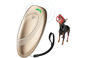 UENNM Anti Bell Gerät Hunde,Ultraschall Anti Bell Gerät ​Bellenstopper Hund, 2-in-1 Handheld-Ultraschall-Hundekontrollgeräte, Sicher Hundetraining,5m Reichweite für Kleine Große Hunde, Pet Corrector (Gold)